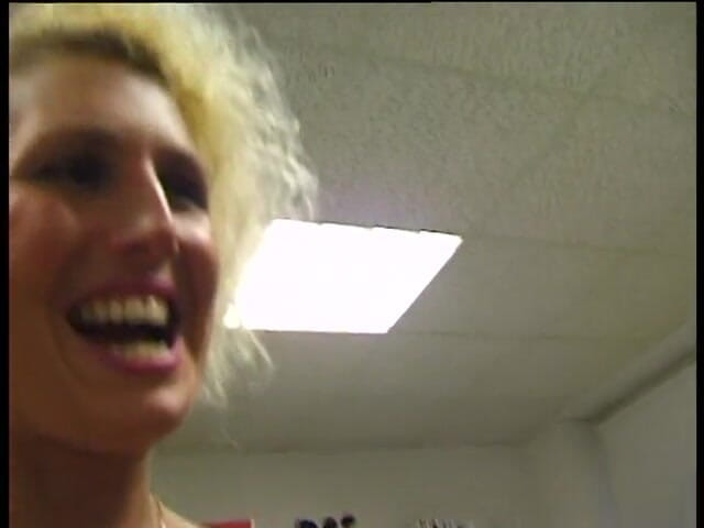 Lucky Cooch: Casting blonde wearing stockings bends down and gives a nice...