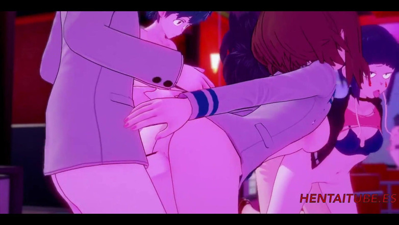 Yaoitube: Hentai Boku Tiada Pahlawan - Pesta Seks Yaoyorozu Momo, Uraraka Ochako &amp;...