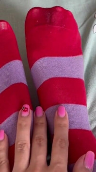 Russian Sissy Took off the Lock and Cum