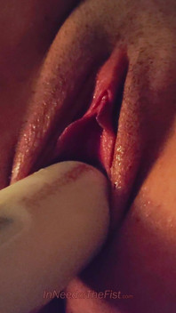 Left with the Hitachi Wand in My Pussy