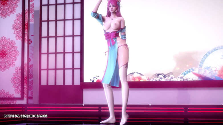 3D-Hentai Games: [MMD] UE - Lilas Spirit Blossom Ahri, strip-tease sexy, League Of...