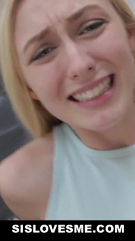 Blonde stepsis is eager to please her big dick stepbrother