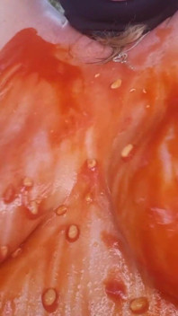 Julie Cunningham Sploshing - Short Slowed Down Clip of My Hug Tits Covered in Beans Being Shaken Side to Side Slowly