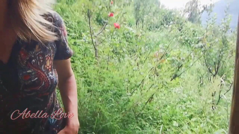 Abella Love: Teen girl almost caught masturbating on the bench in park