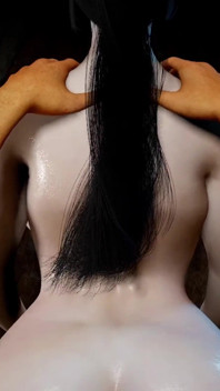 3D bbw Aziatische milf naakt haar enorme borsten en enorme kont werd zo hard geneukt
