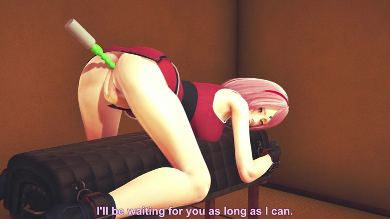 Waifu club 3D: さくらちゃんのお尻とマンコにダブルバイブ