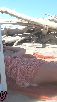 Public Handjob! Teacher Gives Her Student a Handjob on a Nude Beach!