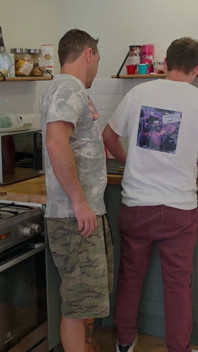 He Fucks His Stepdad in the Kitchen of His Studio