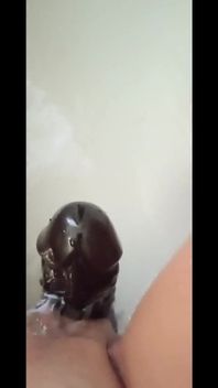 I Play with a Nice Black Dildo, I Rub It Well on My Clit and Then I Put It Inside My Pussy