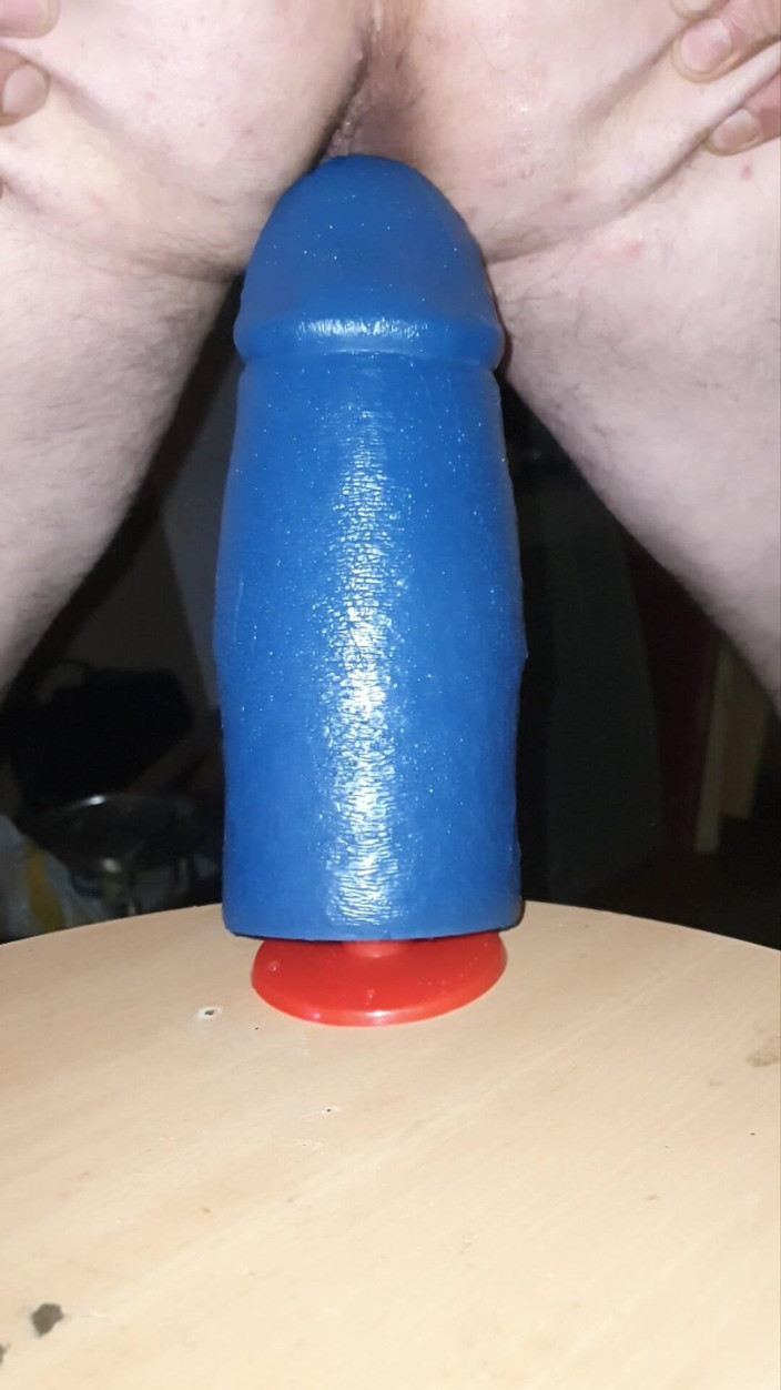 Analass: I'm Riding a Dildo, Natural, Blue, Huge