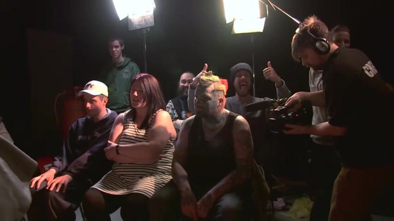 Dark Alley Orgy: Brunette gets fucked hard publicly