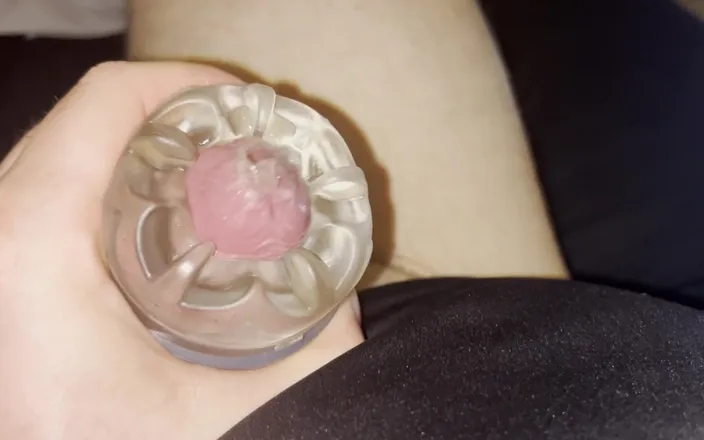 SmellySneakerSniffer: Cum Into Tight Condom with Fleshlight