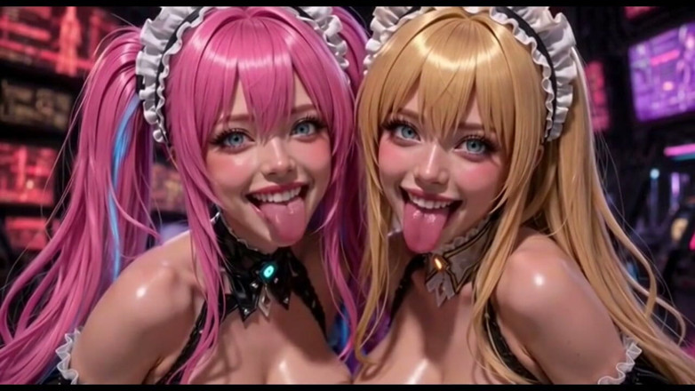 Hot girl dancing: Dua buah dada awek cyberpunk comel, Ai Animation
