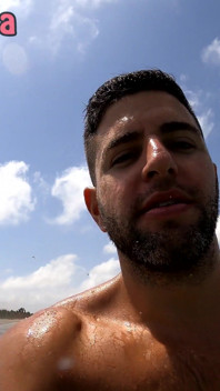 Having Fun with Italian Bubble Butt in a Nude Beach