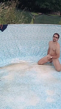 Naked in the Garden: Dirty Handjob in the Pool