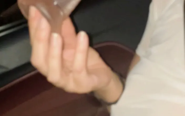 Lady Oups: Xxl Dildo in Car and Plug in Ass in Car...