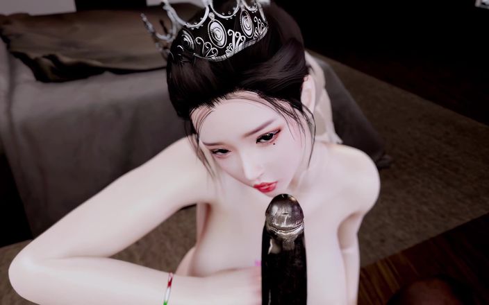 Why fuck so hard: Une MILF asiatique BBW en 3D nuise ses énormes seins en train...