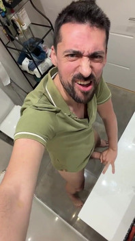 Hot Stepdaddy Jerking off in Bathroom