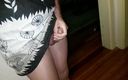 Dani Leg: Femboy Dani Moves Around Curvy Legs in Tan Pantyhose