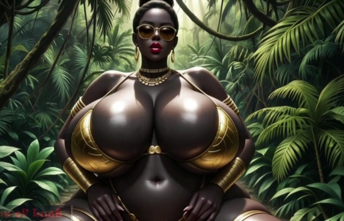 Game of Lust 3D: Gol büyük memeli Afrikalı kadın ormanda bikini dansı