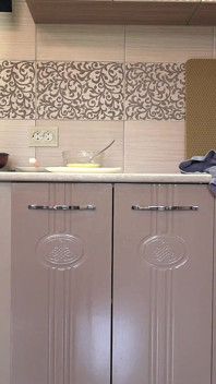 A Mature Wife Prepares Breakfast, and the Home Camera Watches. Big Ass in White Panties Under a Short Robe. Pavg