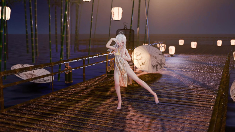 MikuMotion: Erotisch Cheongsam poesje in oude stijl blootgesteld