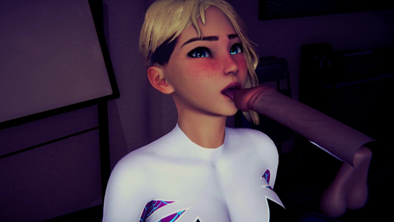 Waifu club 3D: Gwen olizuje hlavu ptáka, dokud se neuděláš
