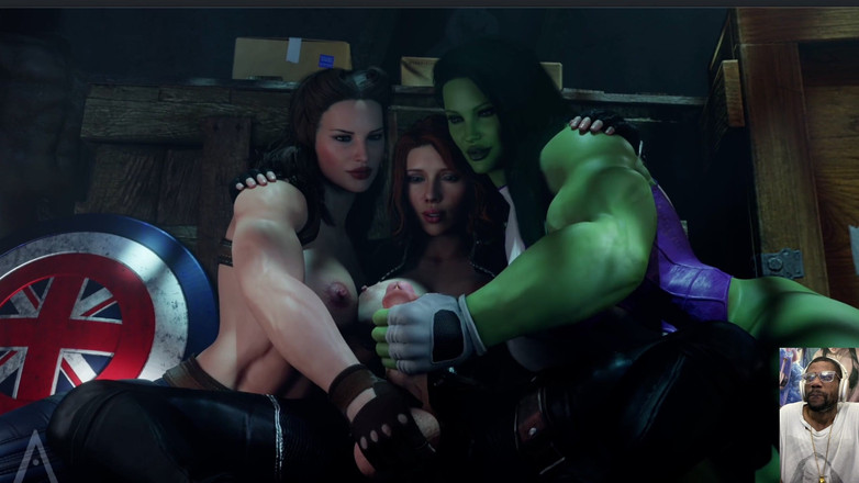 L6RD7BLU3 FUTA: Transgender zwarte weduwe wordt afgetrokken en komt klaar, Ashe sperma...