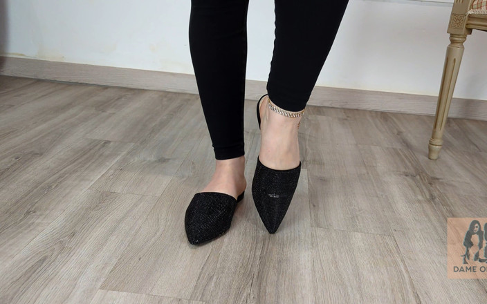 Dame Olga: Shoe Collection Pointed-toe Sequin Flat Mules - Dame Olga (4k) (643)