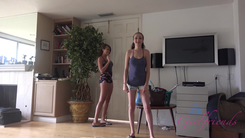 ATK Fans (Girlfriends): Virtual handjob, blowjob, footjob with two brunettes Victoria Rae Black...