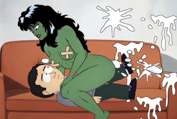 Octopussy Lovers Club: 荡妇 She-hulk 在第一次约会时被性交。卡通