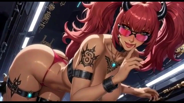 Hot girl dancing: 245 La rossa cyberpunk parla e posa sexy, ai animation