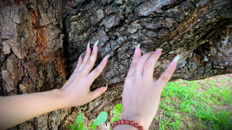 Goddess Li: Unghie lunghe e naturali che grattarsi un albero
