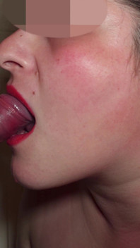 Mistress, Sloppy Blowjob, Gets Her a Huge Amount of Cum!!!!