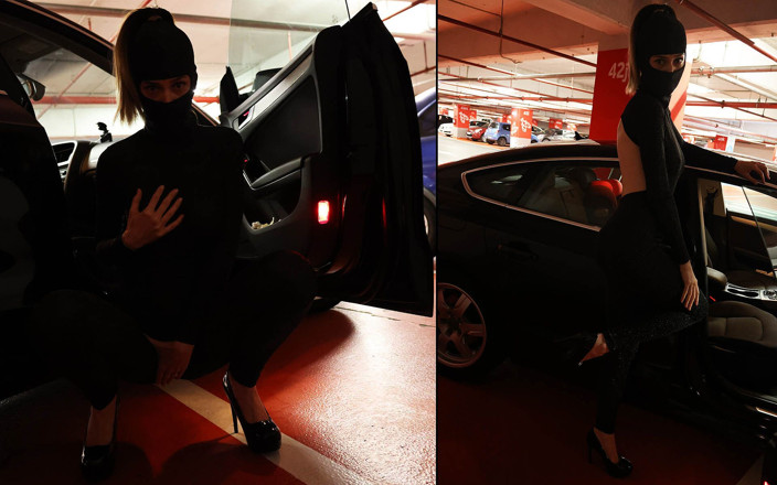 European Models Vr: Christal Hot in Undercover dalam kereta saya
