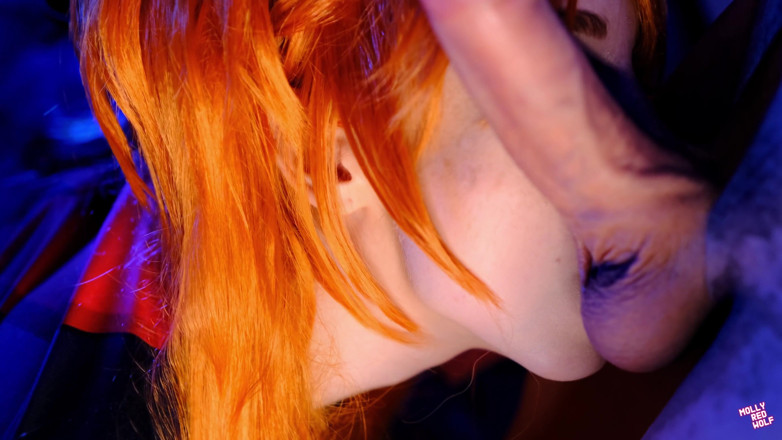 MollyRedWolf: Curvă sexy Asuka Langley 4K! Penetrare dublă, ejaculare în 3