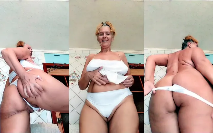 Lukerya: Hot Housewife Lukerya in White Thong