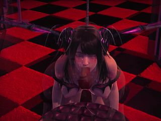 Waifu club 3D: Девушка-суккубус трахнула дьявола в честь Хэллоуина