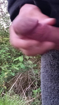 Moaning Squirting Cumshot Wanking in the Woods Wearing Onesie