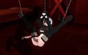H3DC: Hentai en 3D Ligotée 2b se fait doigter dans une chambre BDSM
