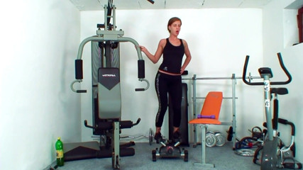 Full porn collection: It's hot in the fitness center - Young skinny teen fucks...