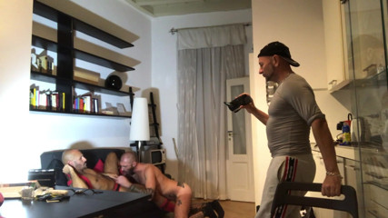 Gaybareback: Webcam pornshoot fucked straight by two studs