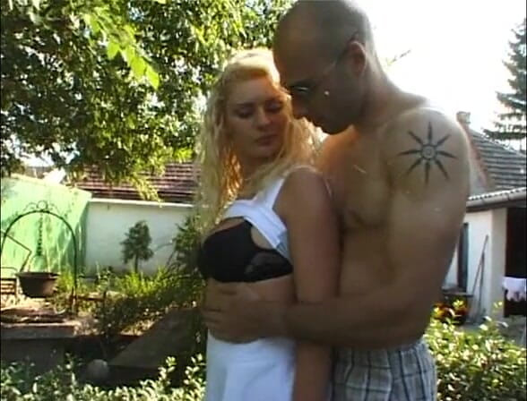 European Classics: Blonde hottie fucking in the backyard