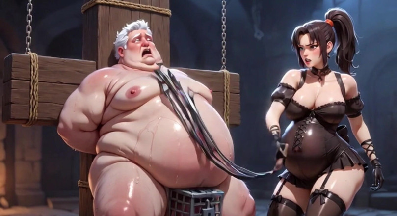Anime Hentai: Dominatrix เฆี่ยนทาสถูกขังอยู่ในกรง - ความอัปยศอดสูอย่างสุดขีด