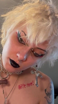Goth Girl Glitterqueen1999 Ignores You Whilst She Applies Her Makeup, Black Lipstick, Lipstick Fetish Ignore Fetish, Humiliation
