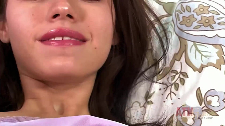 ATK Fans (Solo): Petite teen Lucie Kline pussy toying solo