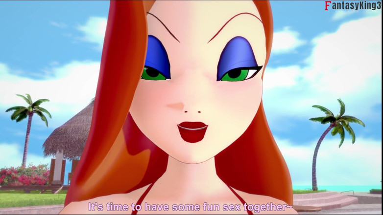 Fantasy king: Jessica Rabbit taille une pipe dans la piscine