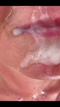 I Give Him Blow Job When He Look My Porn Video and Cum on My Face and in Mouth