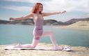 Sheryl X: Bir gölde yoga esnetme