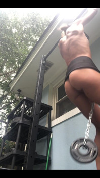 Workout of the Day- 5 X 4 Weighted Pull Ups Naked of Course